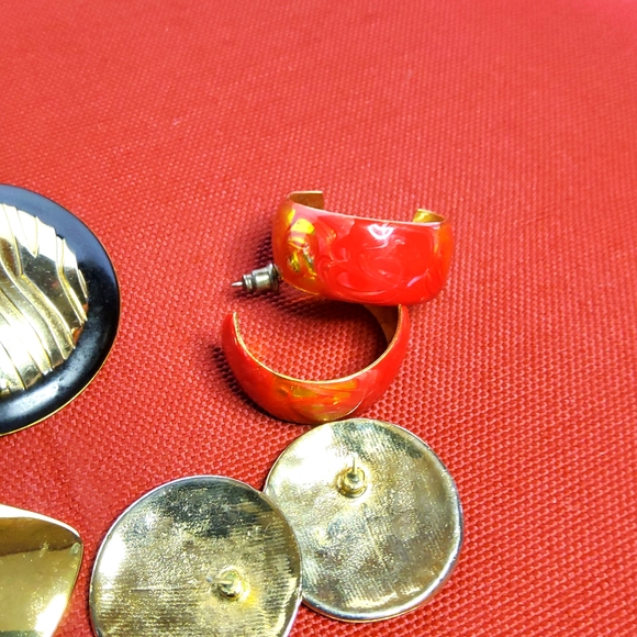 VINTAGE pierced earrings bundle of four - Picture 8 of 12